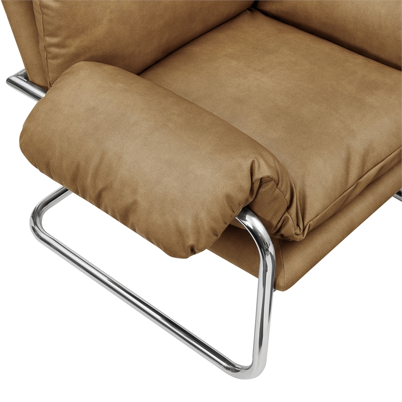 Ansel Vegan Leather Accent Chair in Toast