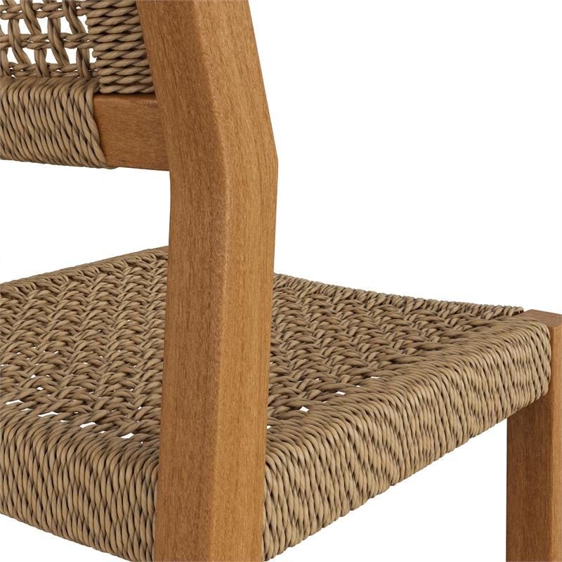 Reed 40 Inch Outdoor Outdoor Teak Wood Counter Stool in Natural