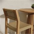 Reed 44 Inch Outdoor Outdoor Teak Wood Rattan Bar Stool in Natural
