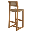 Reed 44 Inch Outdoor Outdoor Teak Wood Rattan Bar Stool in Natural