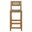 Reed 44 Inch Outdoor Outdoor Teak Wood Rattan Bar Stool in Natural