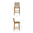 Rowe Outdoor Teak Wood Counter Chairs Set of 2 in Natural