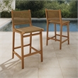 Rowe Outdoor Teak Wood Counter Chairs Set of 2 in Natural