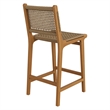 Rowe Outdoor Teak Wood Counter Chairs Set of 2 in Natural
