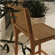Rowe Outdoor Teak Wood Bar Chairs Set of 2 in Natural