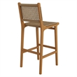 Rowe Outdoor Teak Wood Bar Chairs Set of 2 in Natural
