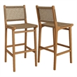 Rowe Outdoor Teak Wood Bar Chairs Set of 2 in Natural