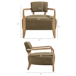 Zinnia Linen Blend Accent Chair in Olive