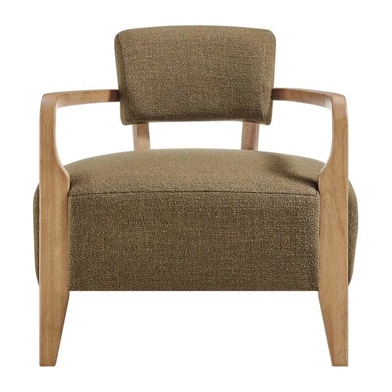 Zinnia Linen Blend Accent Chair in Olive