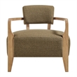 Zinnia Linen Blend Accent Chair in Olive