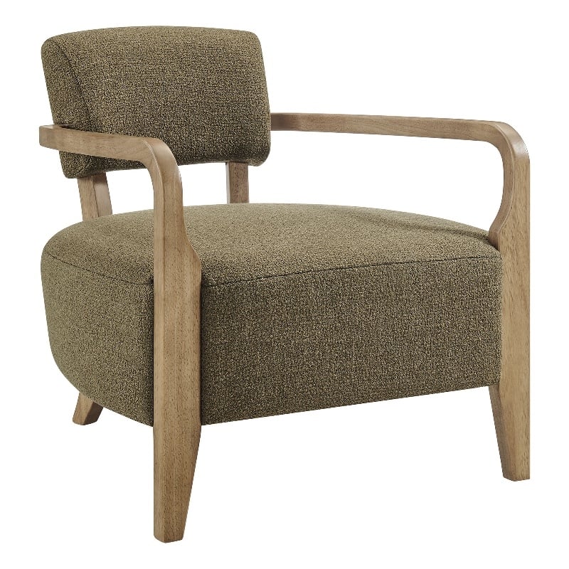 Zinnia Linen Blend Accent Chair in Olive