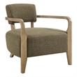 Zinnia Linen Blend Accent Chair in Olive
