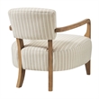 Zinnia Striped Fabric Upholstered Accent Chair in Oatmeal Stripe