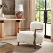 Zinnia Faux Fur Accent Chair in White