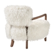 Zinnia Faux Fur Accent Chair in White