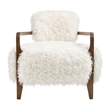 Zinnia Faux Fur Accent Chair in White