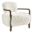 Zinnia Faux Fur Accent Chair in White