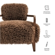 Zinnia Faux Fur Accent Chair in Brown