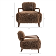 Zinnia Faux Fur Accent Chair in Brown