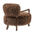 Zinnia Faux Fur Accent Chair in Brown