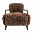 Zinnia Faux Fur Accent Chair in Brown