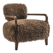Zinnia Faux Fur Accent Chair in Brown