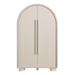Modway Bellamy Arched Fold-Out Desk Cabinet in Ash