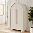 Modway Bellamy Arched Fold-Out Desk Cabinet in Ash
