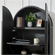 Modway Bellamy Arched Fold-Out Desk Cabinet in Black Oak