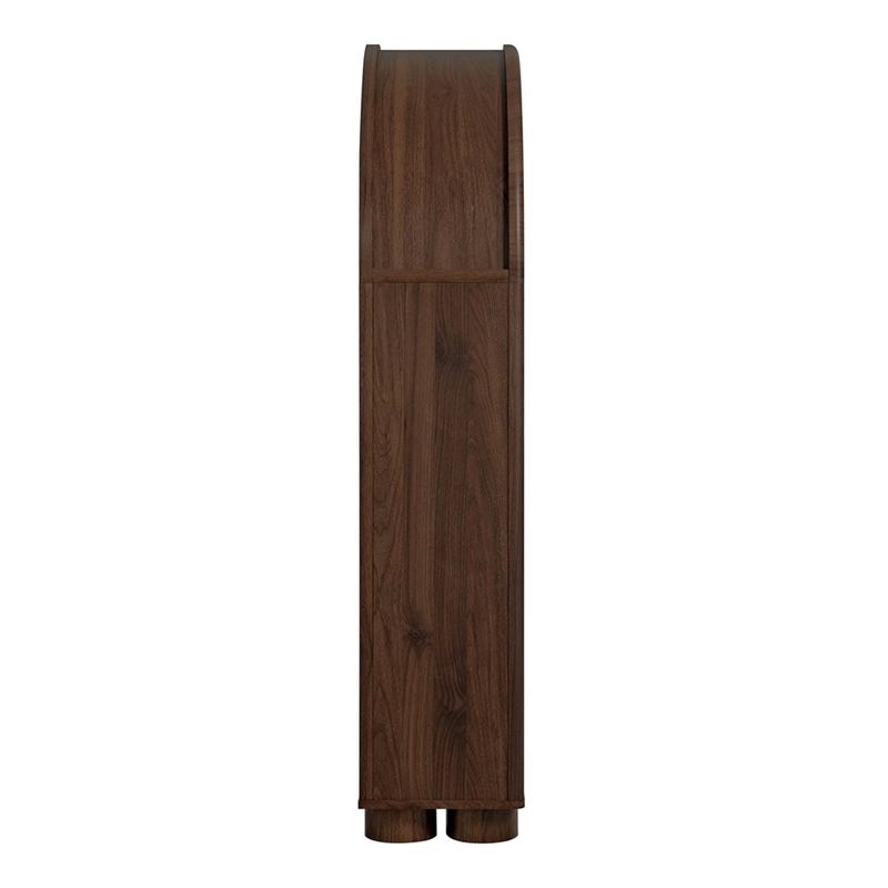 Modway Bellamy Arched Fold-Out Desk Cabinet in Walnut