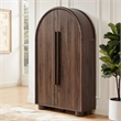 Modway Bellamy Arched Fold-Out Desk Cabinet in Walnut
