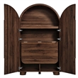 Modway Bellamy Arched Fold-Out Desk Cabinet in Walnut