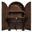 Modway Bellamy Arched Fold-Out Desk Cabinet in Walnut