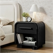 Modway Bellamy Curved 1-Drawer Nightstand in Black Oak