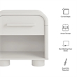 Modway Bellamy Curved 1-Drawer Nightstand in White Matte