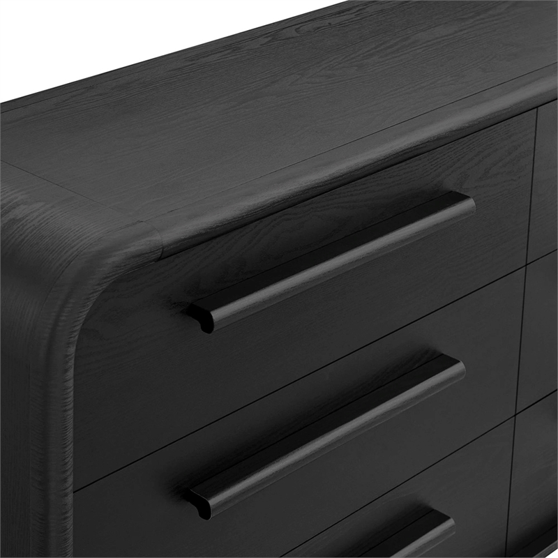 Modway Bellamy Curved 6-Drawer Dresser in Black Oak