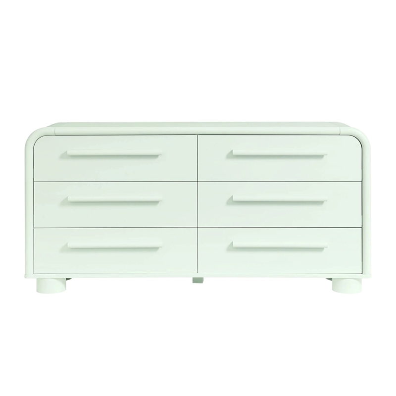 Modway Bellamy Curved 6-Drawer Dresser in Sage