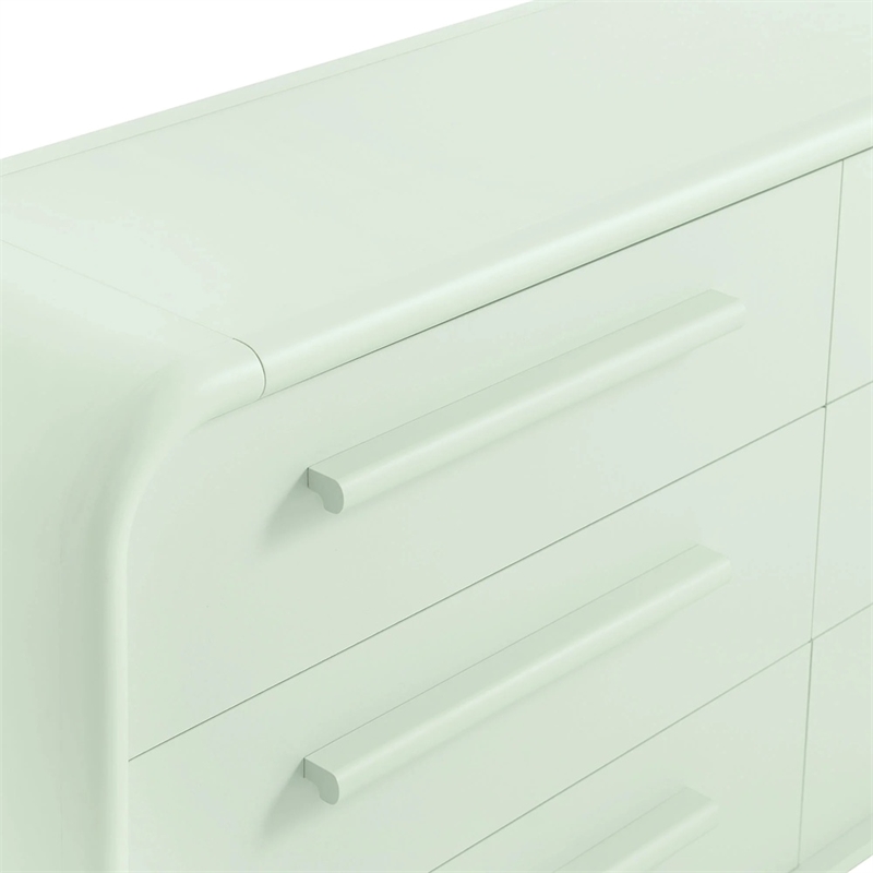 Modway Bellamy Curved 6-Drawer Dresser in Sage