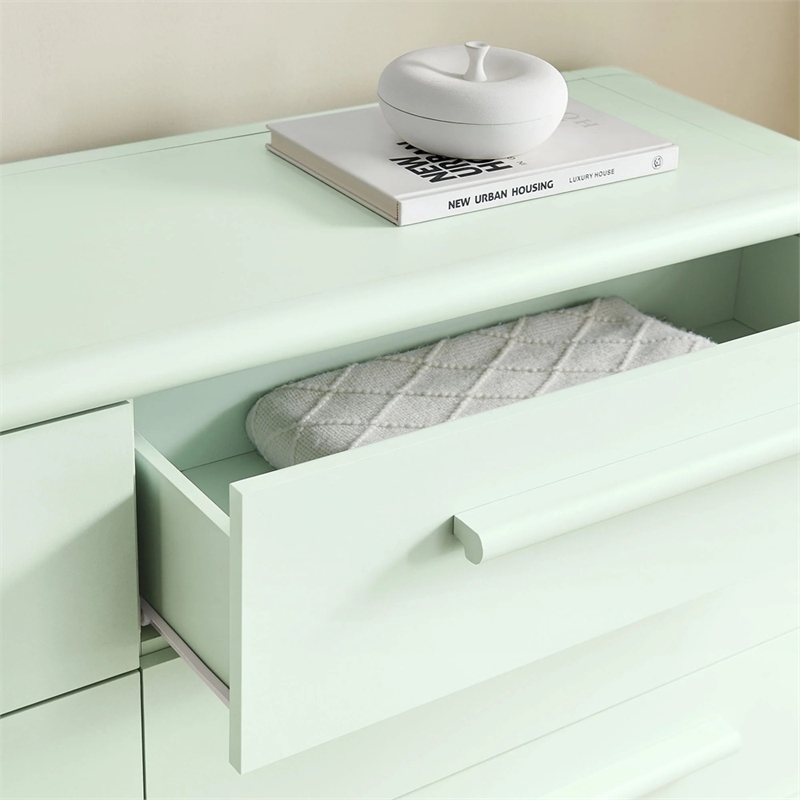 Modway Bellamy Curved 6-Drawer Dresser in Sage