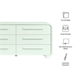 Modway Bellamy Curved 6-Drawer Dresser in Sage