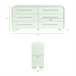 Modway Bellamy Curved 6-Drawer Dresser in Sage