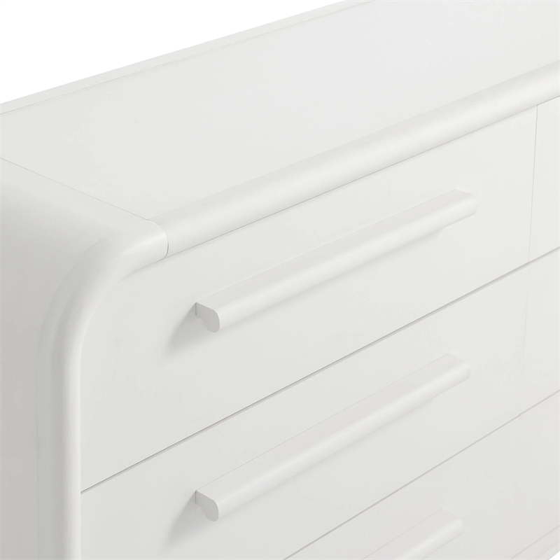 Modway Bellamy Curved 6-Drawer Dresser in White Matte