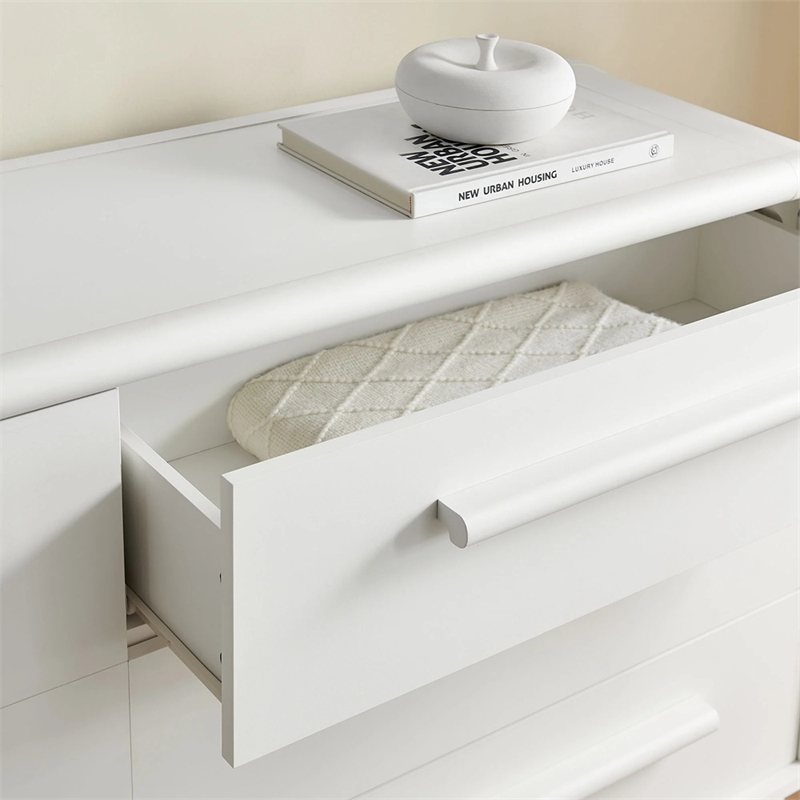 Modway Bellamy Curved 6-Drawer Dresser in White Matte