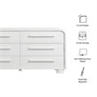 Modway Bellamy Curved 6-Drawer Dresser in White Matte