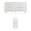 Modway Bellamy Curved 6-Drawer Dresser in White Matte
