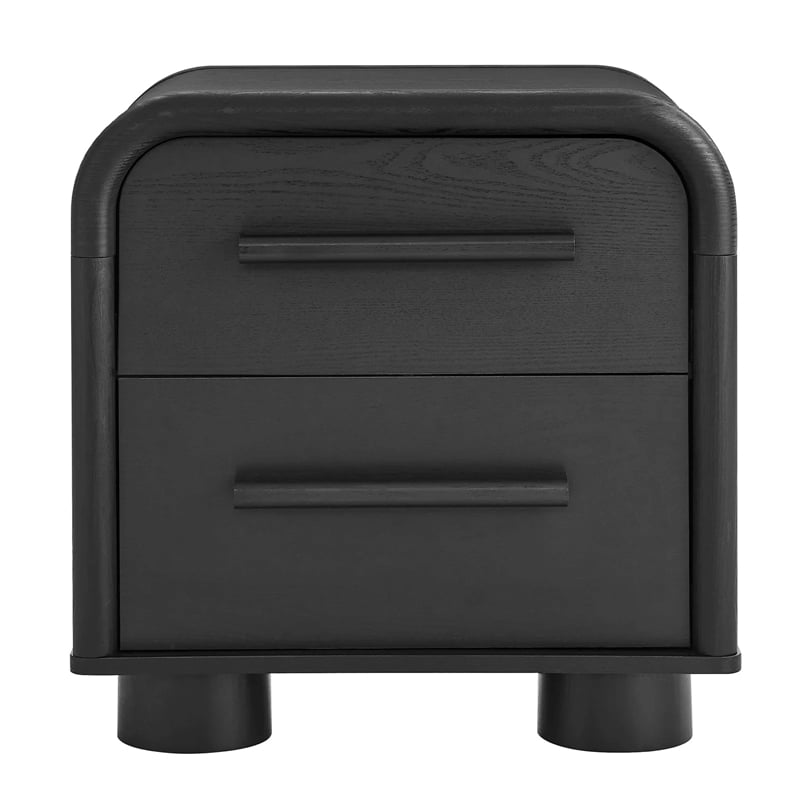 Modway Bellamy Curved 2-Drawer Nightstand in Black Oak