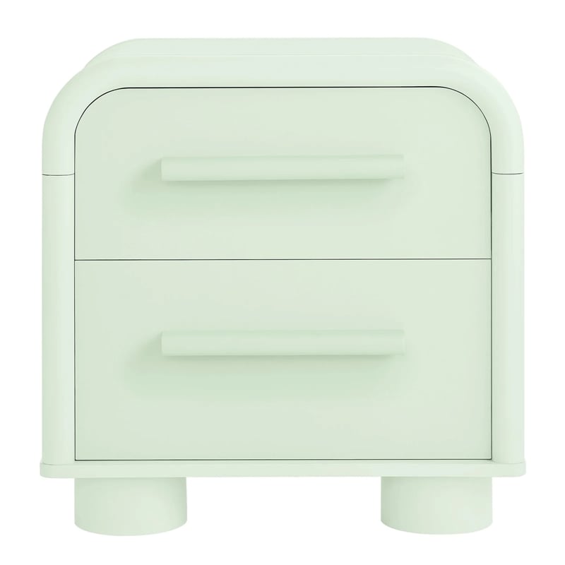 Modway Bellamy Curved 2-Drawer Nightstand in Sage