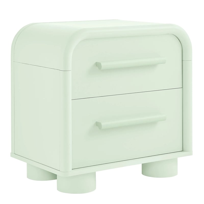 Modway Bellamy Curved 2-Drawer Nightstand in Sage