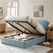 Keynote Full Fabric Upholstered Storage Platform Bed in Sky