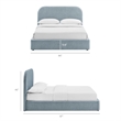 Keynote King Fabric Upholstered Storage Platform Bed in Sky